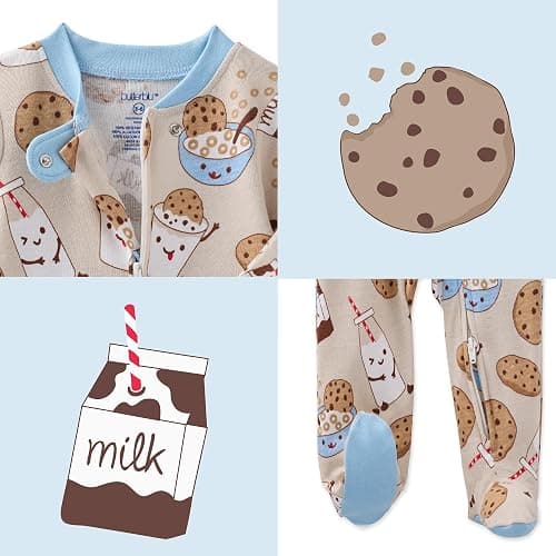 Butterblu Baby Boys' Scout Sleep & Play 100% Organic Cotton Footed Zip Front Sleeper Pajamas for Baby Boys thumbnail 8