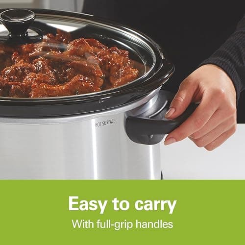 Hamilton Beach 4 Quart Programmable Slow Cooker with Flexible Easy Programming, 5 Cooking Times, Dishwasher-Safe Crock & Lid, Silver (33443) thumbnail 6