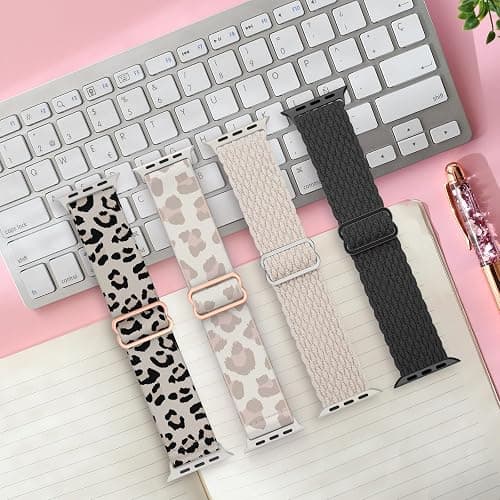 Delidigi Stretchy Bands Compatible for Apple Watch Band Women 40mm 38mm 41mm 42mm 44mm 45mm 46mm 49mm, Nylon Braided Straps for iWatch Series 11 10 9 8 7 6 SE 5 4 3 Ultra 3 2 1 thumbnail 6