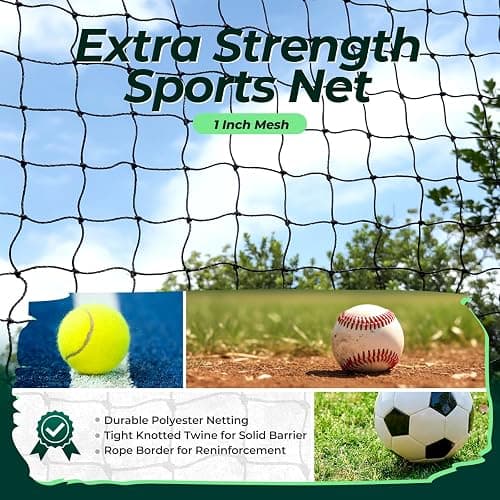 EnjoyColor Pro 40FT Batting Cage Net and Frame, 40 Foot Baseball and Softball Batting Cages with Pitching Machine Hole for Backyard, Black thumbnail 4