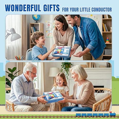 SKTMYY Magnetic Tiles Train Toys, Train Station Magnet Tiles for Kids Ages 4-8 with Magnetic Tiles Cars, Preschool Classroom Educations STEM Learning Montessori Toys Gifts for Toddler Boys and Girls thumbnail 6