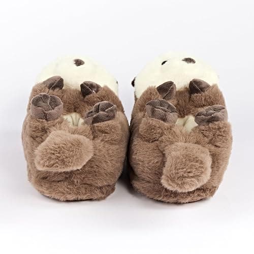 ooohyeah Funny Animal Hug Plush Slippers for Women, Novelty Cute Cozy Warm House Slippers with Non-Slip Grips thumbnail 6