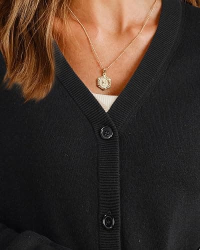 Arach&Cloz Women's Wool Blend Business Casual Fall Cardigan Sweaters Tops | Lightweight & Breathable, Long Sleeves, V-Neck, Button Down, Business Casual Outfits, Teacher's Wear, Fall Clothes thumbnail 6