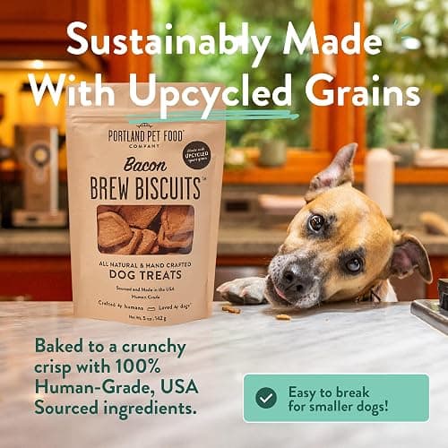 Portland Pet Food Company Bacon Brew Biscuits – Crunchy Limited Ingredient Dog Treats Made with Upcycled Spent Grain, Protein & Fiber Rich Training Treats for Dogs, USA Made, 1 Pack (5 oz Bag) thumbnail 2