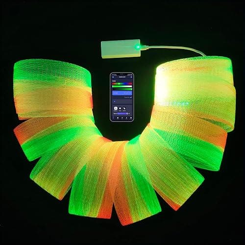 FOPLIT LED Fiber Optic Mesh Light Kits with Battery Controller for Dresses Costumes Textiles - Net Fabric Light Up Wedding Parties Halloween Christmas (6.6 Yards (6 Meters) Mesh) thumbnail 2