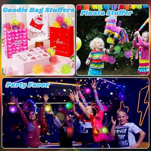24 PCS Light Up Balls Party Favors for Kids 4-8 8-12 Sensory Squeeze Toys Bulk LED Puffer Balls Classroom Prizes Goodie Bags Stuffers Pinata Fillers Birthday End of Year Student Return Gifts thumbnail 5