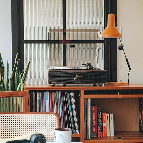 Syitren Paron Record Player Vintage Turntable for Vinyl Records with Built-in Speakers Bluetooth Retro Phonograph Wood Walnut thumbnail 10