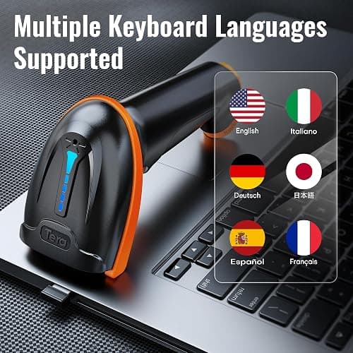 Tera Barcode Scanner Wireless 1D Laser Cordless Barcode Reader with Battery Level Indicator, Versatile 2 in 1 2.4Ghz Wireless and USB 2.0 Wired thumbnail 9
