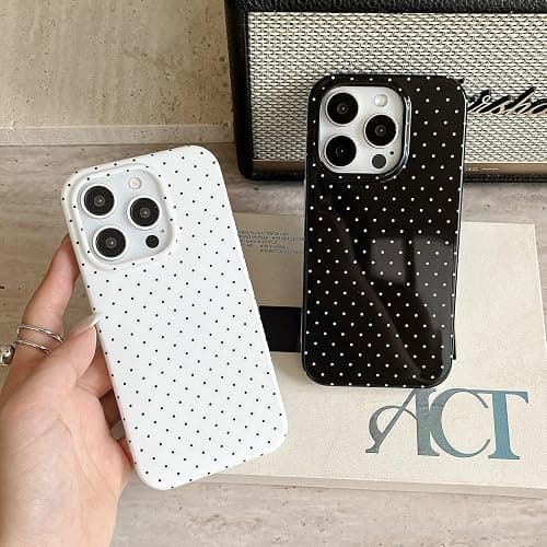 White Tiny Polka Dot Phone Case for iPhone 14/iPhone 13 Cute Retro Chic Trendy Classy Boho Pattern Slim Soft Protective Girls Women Cover(White Tiny Polkadot,i13/i14 6.1inch) thumbnail 9