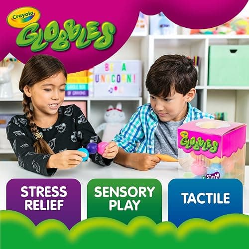 Crayola Globbles Squish Toys (16ct), Sticky Stress Ball for Adults & Kids, Squishy Balls, Calming Sensory Gift for Stress Relief thumbnail 6