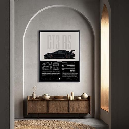 InkFlow Posters Vintage Racing Car Canvas Poster - Classic Supercar Wall Art for Boys Bedroom, Living Room, Dorm - Ideal Print Decor for Car Enthusiasts - 8x10 Unframed Canvas Print thumbnail 4