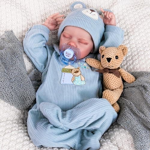 Aori Reborn Baby Dolls Boy - 18 Inch Realistic Sleeping Newborn Doll Soft Cloth Body Handmade Lifelike Baby Doll with Outfit Set - Weighted Baby Boy for Role Play, Gift for Kids 3+ - Image 1