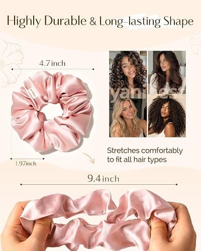 Yanibest 8 Pcs Satin Scrunchies - Silk Feeling Scrunchies Ponytail Holders | No Damage Frizz Free Soft Satin Hair Ties, Hair Accessories for Women Work Home Sleep Workouts thumbnail 2