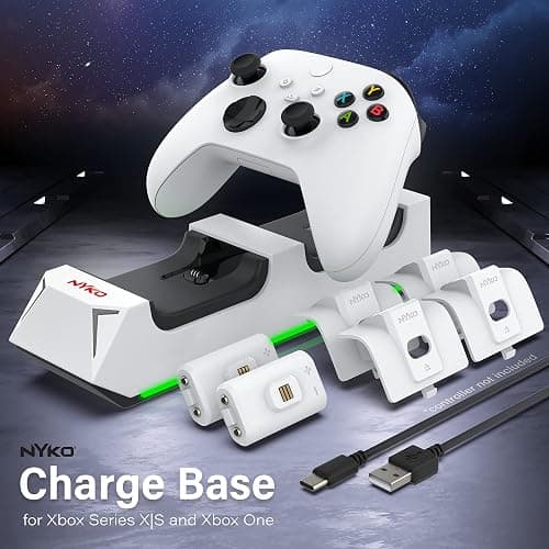 Nyko Charging Station for Xbox Series XS & Charge Base for 2 Controllers w/LED Indicators and Extra USB Port -Controller Charge Stand w/Rechargeable Batteries - Accessories thumbnail 2