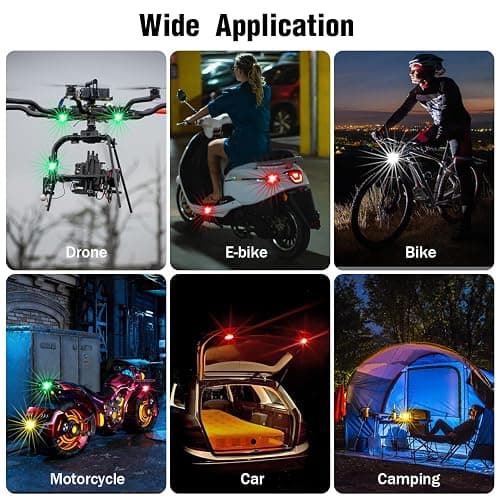 4PCS Wireless LED Strobe Lights with Remote Control, 8 Colors Rechargeable Led Lights Anti-Collision LED Emergency Warning Lights for Car Motorcycle Bike Drone Aircraft thumbnail 6