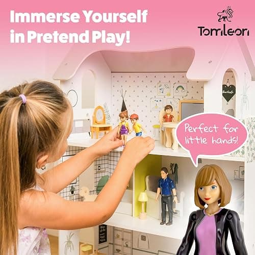 Dollhouse People, Bendable Dollhouse Family Set – 9 Poseable Figures Including Grandpa, Grandma, Mom, Dad, Sister, Brother, Cousins, and a Baby Girl – Perfect for Dollhouse Play and Imaginative Fun thumbnail 5
