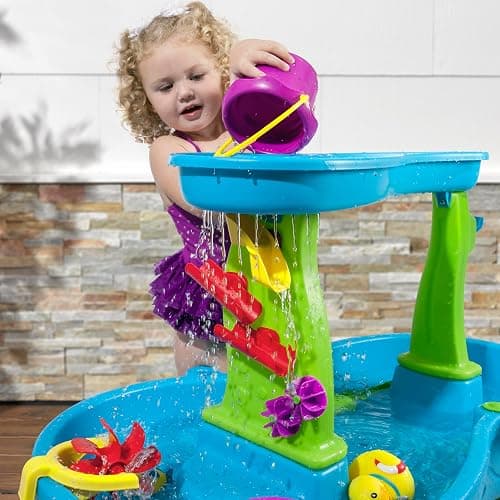 Step2 Rain Showers Splash Pond Water Table, Kids Water and Sand Activity Sensory Playset, Summer Outdoor Toys, 13 Piece Water Toy Accessories, For Toddlers 1.5+ Years Old, Blue & Green thumbnail 13