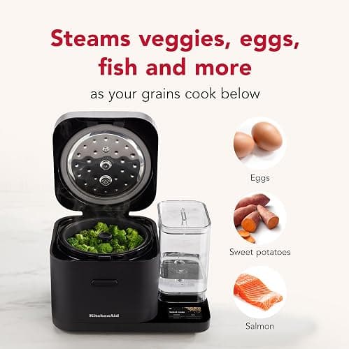 KitchenAid Grain and Rice Cooker 8 Cup with Automatically Sensing Integrated Scale + Water Tank, KGC3155, Black Matte thumbnail 5