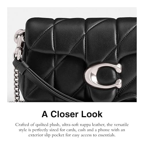 COACH Quilted Pillow Leather Tabby Wristlet with Chain thumbnail 4