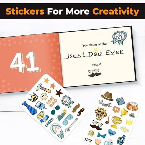 KYRAKO Fathers Day Gift for Dad from Daughter, Son, Kids - What I Love about Dad Book, Fill-in-the-Blank Book for Dad: Fun Prompt Notebook to Share Memories, Thoughtful Birthday Present & Keepsake thumbnail 7