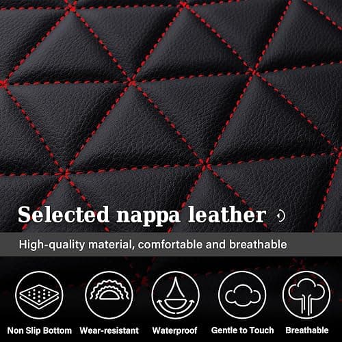 Coverado Seat Covers for Dodge Ram, Waterproof Front Car Seat Covers for Truck Compatible with 2002-2026 Dodge Ram 1500 2500 3500 Crew Double Mega Quad Cab(Red) thumbnail 4