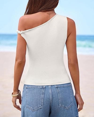 BTFBM Off The Shoulder Tops for Women 2026 Cute Summer Casual Sleeveless Slim Fit y2k Spring Outfits Going Out Tank Top thumbnail 2