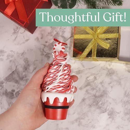 Needzo Festive Peppermint Ornament, Red and White Christmas Tree Decoration, 2.5 x 6.75 Inches, Style May Vary thumbnail 6
