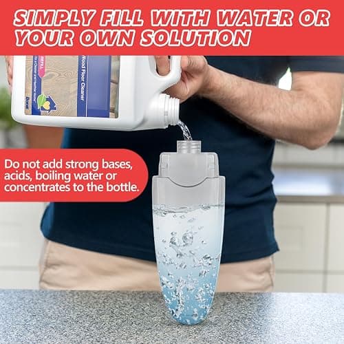 HOMTOYOU Microfiber Hardwood Floor Mop: Dust Spray Mops for Cleaning Wood Home Kitchen Floors - Wet Mopping & Dry Sweeping - 3 Reusable Refills & 1Pcs 400+ML Refillable Bottle thumbnail 5