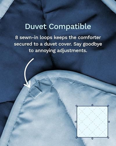 ViscoSoft All Seasons Twin XL Down Alternative Reversible Quilted Comforter - Breathable Premium Extra Long Soft Microfiber Duvet Insert Light Blue/Navy thumbnail 6