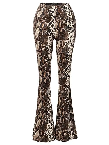 SSOULM Women's Stretchy Wide Leg High Waist Bell Bottom Flare Pants with Plus Size - Image 1