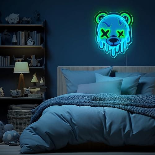 Ice Bear Neon Sign, Cool Led Sign for Wall Decor - Usb Powered, Adjustable Brightness Anime Bear Led Light for Bedroom, Bar, Pub, Party, Man Cave Decor, Unique Gift for Teenage Boys thumbnail 8