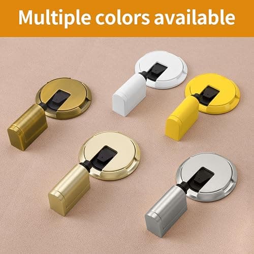 Bak Bo Windproof Door Stoppers 3 Pack Adjustable Bottom of Door Holder Indoor No Drilling Heavy Duty Mechanical Floor Door Stop with Screws and Adhesive Catch Door Keep Door Open Brushed Gold BG-3 thumbnail 6
