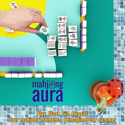 Mahjong Aura - Floating Mahjong Table for Pool - Swimming Pool and Hot Tub Float Board for Card Games, Scrabble, Dominoes, Poker - Adults Pools Game Tray for Water and Lake - Domino Floater Tables thumbnail 3
