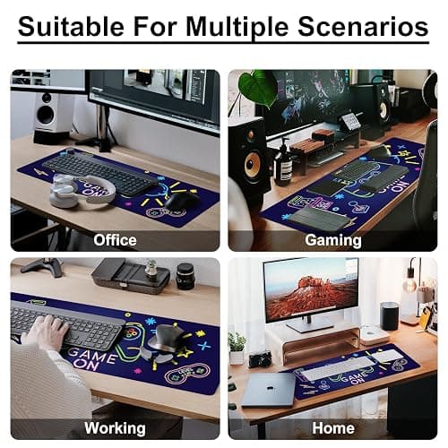 Mouse Pad - Gaming Mouse Pad for Keyboard 80X30cm Computer Mouse Mat Desk Pad with Soft Smooth Surface and Anti-Slip Rubber Base Gaming Mats for Desk Gamer Office Home thumbnail 7
