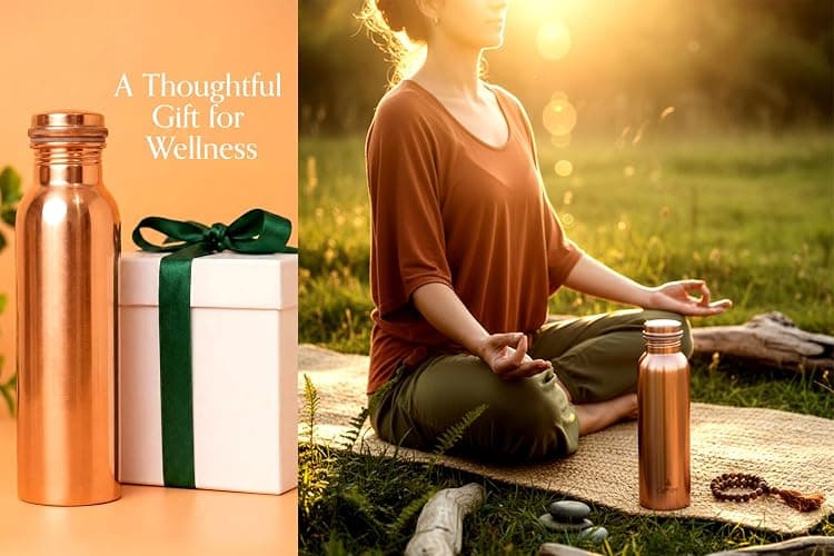 CuPure Pure Copper Ayurvedic Water Bottle Health Benefits|Leak-Proof, Ideal for Home, Office,Gym & Yoga-32 Oz-Copper thumbnail 8