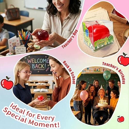 Coconut Oil Apple Squishy, Back to School Teacher Gifts for Stress Relief | Shapeable No Rebound Red Apple Squishy, Apple Squishy, Back To School Gifts, Teacher Appreciation Gifts,Unique Thank You Gift thumbnail 6