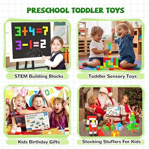 Hiwawind Magnetic Blocks for Toddlers -Ideal Gifts for 3 4 5 6 Year Old,Classroom Must Haves STEM Learning Toys for 3-5 Year Old Boys & Girls, Safe & Strong Building Blocks with ASMR Sounds thumbnail 5