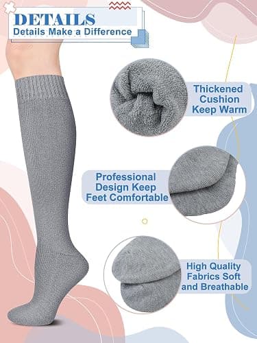 Shihanee 8 Pairs Warm Winter Knee High Socks for Women Boot Thick Socks for Cold Weather Hiking Skiing Working Winter Gifts thumbnail 2