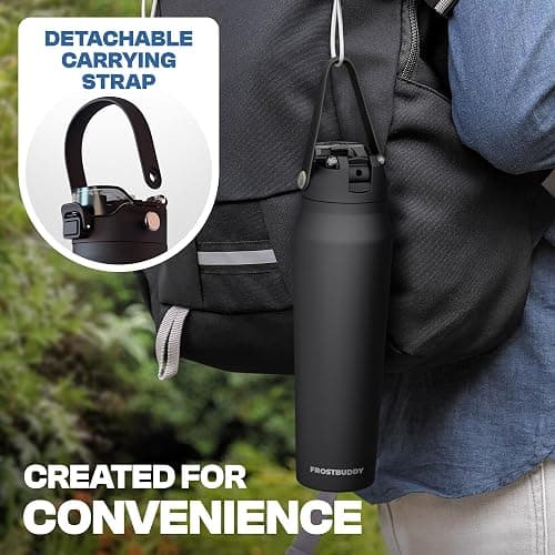 Frost Buddy 16oz Insulated Water Bottle - Straw & Chug Lid - Leak-Proof | Sip-or-chug dual lid | Ice-cold for 24+ hours | Cup-holder friendly | Durable & easy to clean thumbnail 7