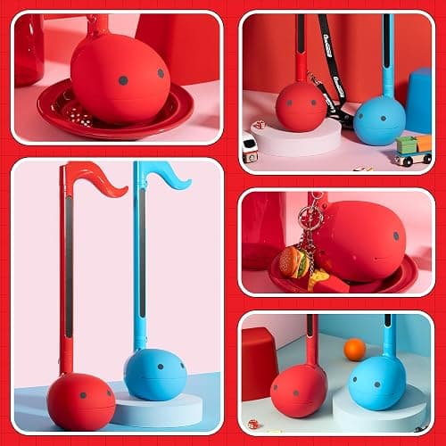 Otamatone Deluxe Electronic Musical Instrument for Adults Portable Synthesizer Digital Electric Music from Japan by Cube/Maywa Denki Cool Stuff Gifts, Red [English Manual] thumbnail 7