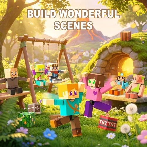 Magneverse 20Pcs Magnetic Action Figures Playset - Magnetic Building Blocks | Magnet Cubes and Rotatable Figures Character Toys for Kids, Birthday Gifts for Boys & Girls Ages 6+ (Patent Pending) thumbnail 3