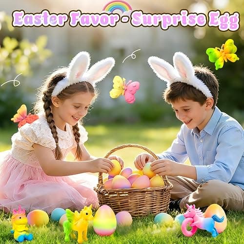 MOMUSE Hatching Unicorn Eggs for Kids 6PCS, Rainbow Surprise Magical Eggs | Mini Unicorns & Butterflies & Reusable Charm Pouches, Blind Box Craft Kits for Girls 3 4 5 6 7 8, Easter Birthday Gifts thumbnail 7