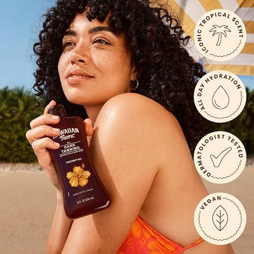 Hawaiian Tropic Dark Tanning Oil, 8 Fl Oz | Moisturizing Body Oil with Cocoa Butter, Tan Enhancer, 8 Fl Oz each Twin Pack thumbnail 6