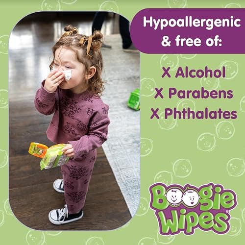 Boogie Wipes Gentle Wet Wipes for Baby and Kids, Face, Hand, Body & Nose, Made with Vitamin E, Aloe, Chamomile and Natural Saline, Fresh Scent, 90 Count thumbnail 4