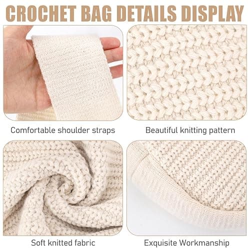 hatisan Crochet Bags for Women - Summer Beach Tote, Aesthetic Hippie Knit Bag thumbnail 5