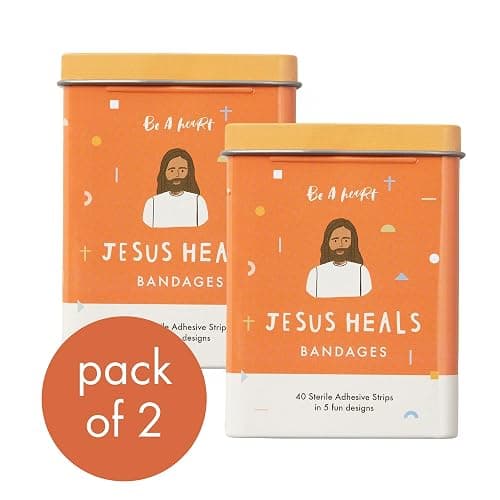 Be A Heart Original Jesus Heals Bandages, Kids Adhesive Bandages, Band-Aid for Kids (2 Bandage Tins) thumbnail 2