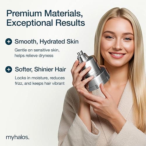 MyHalos® Filtered Shower Head for Hard Water Filter - High Pressure, Removes Chlorine - Shower Head Filter for Hard Water Softener Showerhead, Easy Install, For Hair & Skin, Filtering (Chrome) thumbnail 4