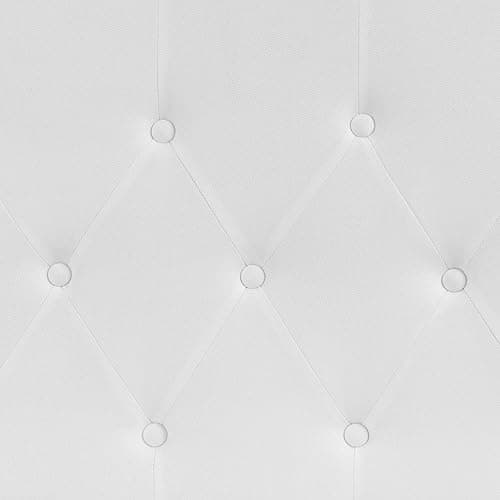 EMMA + OLIVER Tufted Upholstered Full Size Headboard in White Fabric thumbnail 9