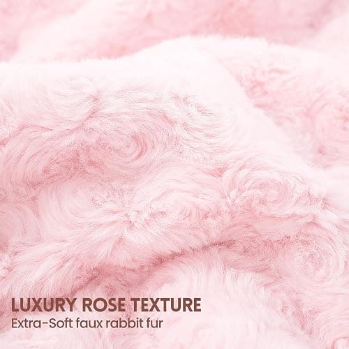 MAXEVE Heated Blanket Electric Throw 50"x60" Faux Rabbit Fur Blankets with 6 Heating Sets & 12 Hours Auto Off, Warm Gifts for Grandma Wife, ETL Certification thumbnail 2