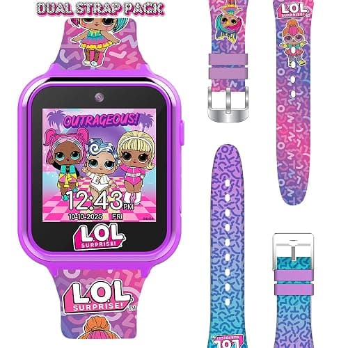 Accutime LOL Surprise! Kids Smart Watch - Interactive Touchscreen with Games, Selfie Camera, Step Tracker, Alarm, and Interchangeable Printed Silicone Straps - Fits Wrists 5.5" to 8.0" thumbnail 3